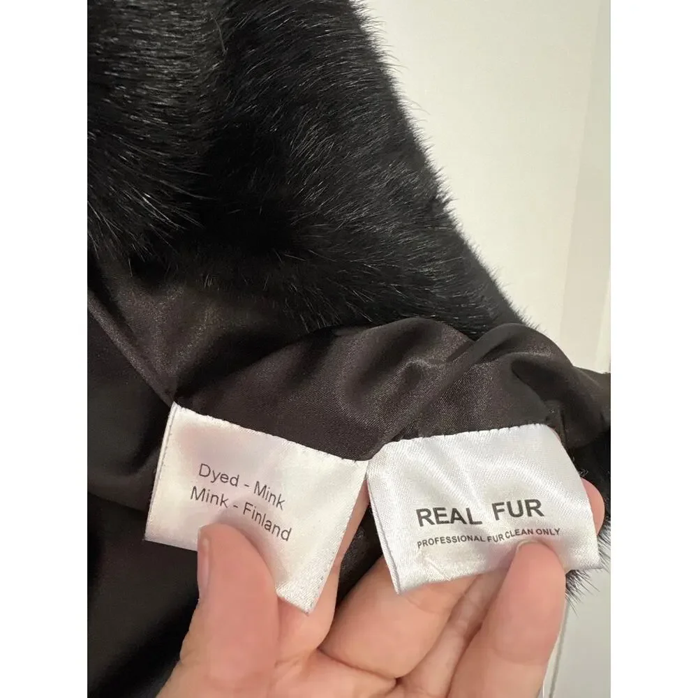 Saga Furs Black Mink Cropped Coat Size S